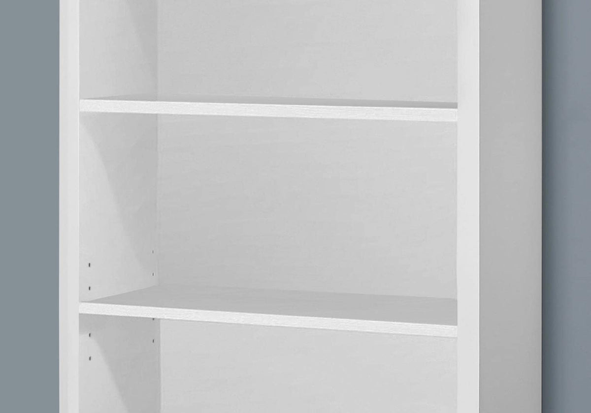 Monarch Specialties 7059 Bookshelf, Bookcase, Etagere, 5 Tier, H, Office, Bedroom, Laminate, White, Contemporary, Modern Bookcase-48 H Adjustable Shelves, 48-Inch
