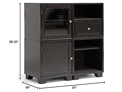Baxton Studio Alaska Modular Storage Cabinet, Dark Brown