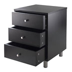 Ergode Claire Curved Nightstand - White | Versatile Bedroom Accent Table | Pull-Out Drawer & Bottom Shelf | (20933-VV)