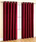 INIRA TRENDZ Polyester & Polyester Blend Curtain (Maroon, 4x5 Feet )