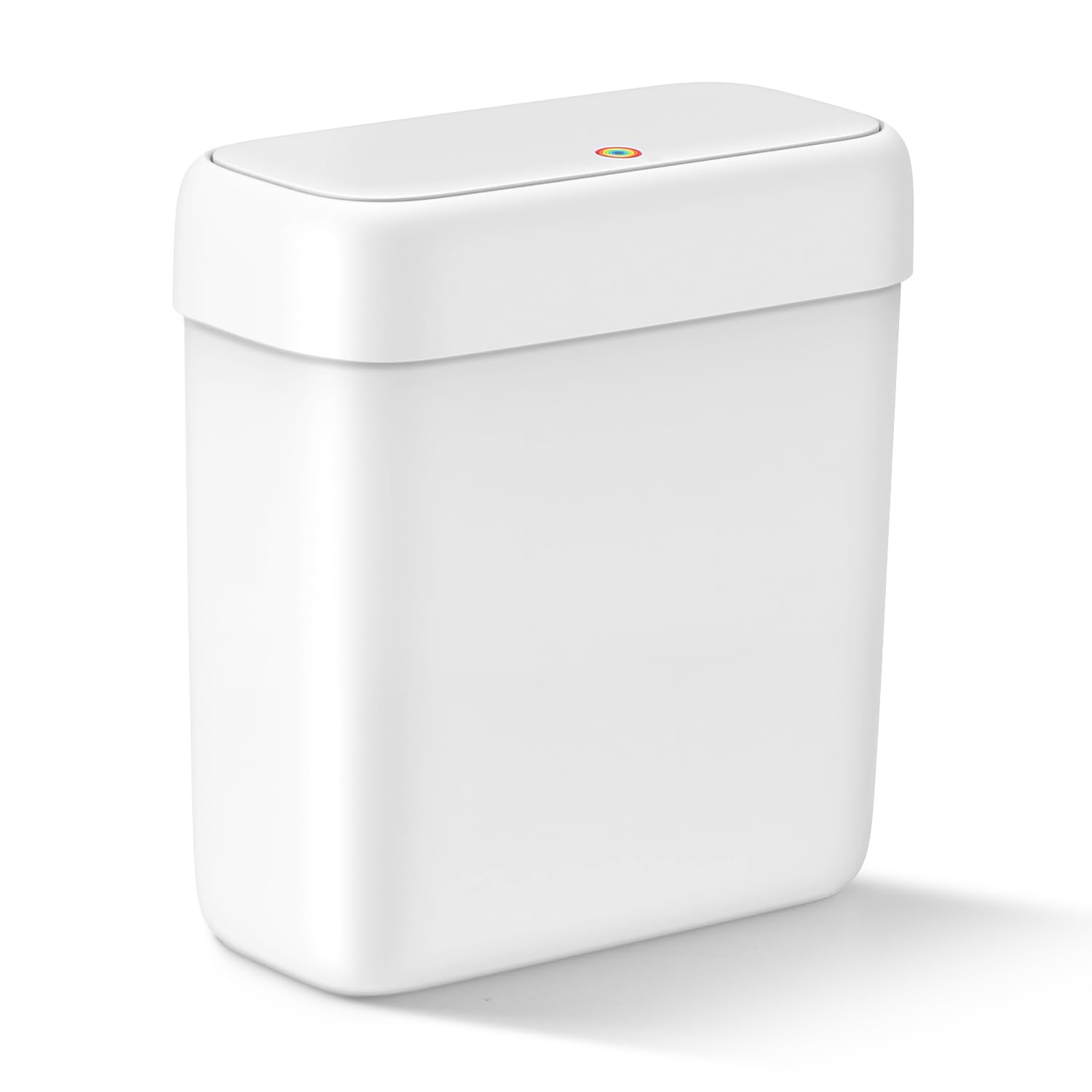 MOPALL Small Bathroom Trash Can with Lid, 3.2 Gallon / 11.5 L Slim Plastic Garbage Bin with Pop-Up Lid, Mini Waste Basket Can Do