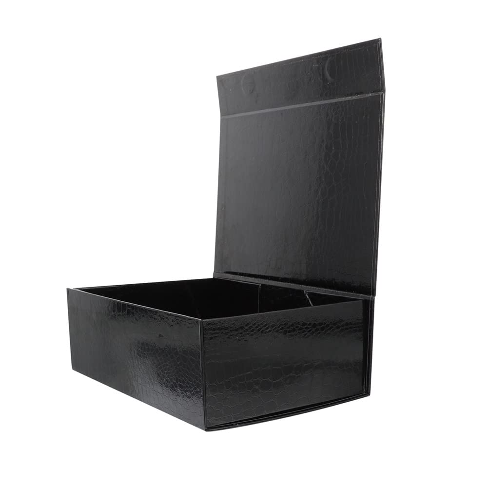 FQDFAYEE Black Gift Packing Box Decorative Gift Box OnePiece Folding Present Box Cosmetic Packaging Box for Wedding Birthday Pa