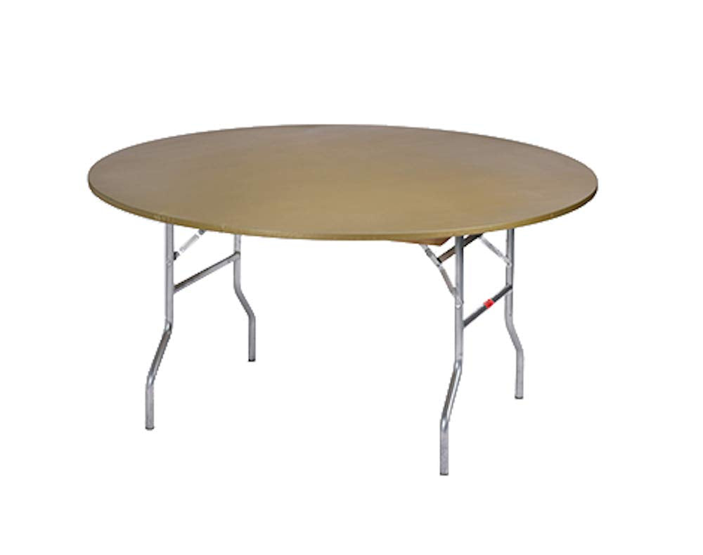 Kwik-Covers 60' Round Fitted Plastic Table Covers, Bundle Of 5 (Metallic Gold)