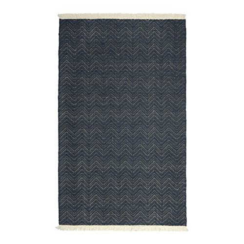Kosas Home Miller 108 X 144 Herringbone Polypropylene Fabric Area Rug In Navy