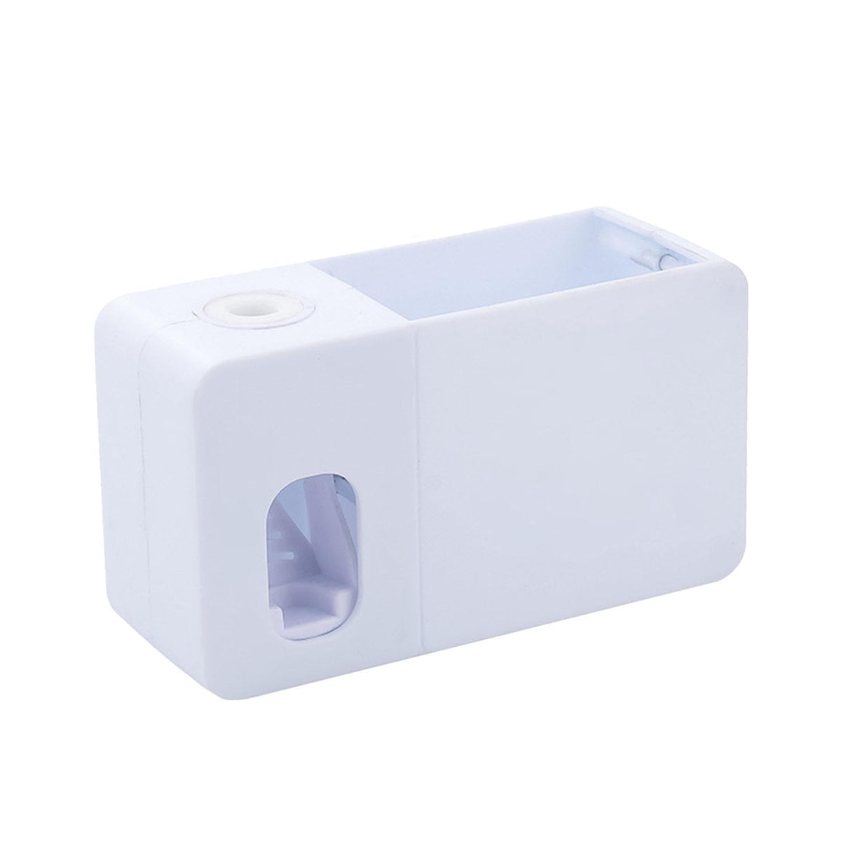 Toothpaste Dispenser Toothbrush Holder Wall Mounted for Hotel Household Home White