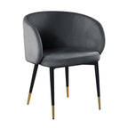 Best Master Furnitures Rustic Velvet Upholstered Dining Chair Black