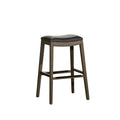 DTY Indoor Living Durango 30 Bar Height Saddle Stool, Weathered Gray, Black Leather