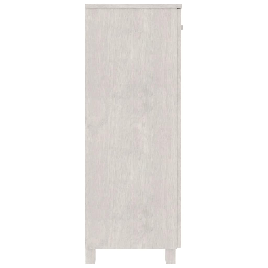 vidaXL HAMAR White Shoe Cabinet - Elegant Solid Pinewood and MDF Construction, Spacious Storage Solutions, Ideal for Organizing Shoes in Indoor Spaces