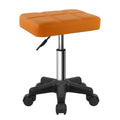 FURWOO Rectangle Rolling Stool with Wheels Height Adjustable Swivel Stool Chair for Spa Salon Massage Pale Brown