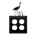 Village Wrought Iron Heron Double Outlet Cover