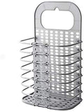 LASALE Plastic Laundry Hamper Basket Bag for Dirty Clothes Wall Mounted Hanging Foldable Laundry storage Basket for Bathroom, Be