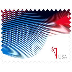 Usps Patriotic Wave Billowing Flags (Sheet Of 10) $1 2015 Scott #4953