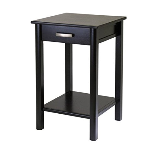Ergode Wood Burke Home Office Printer Stand | Cottage Style Design | Adjustable Center Shelf | Ample Storage Space | Dark Coffee Finish | 19.84" W x 19.84" D x 31.1" H (92719-VV)