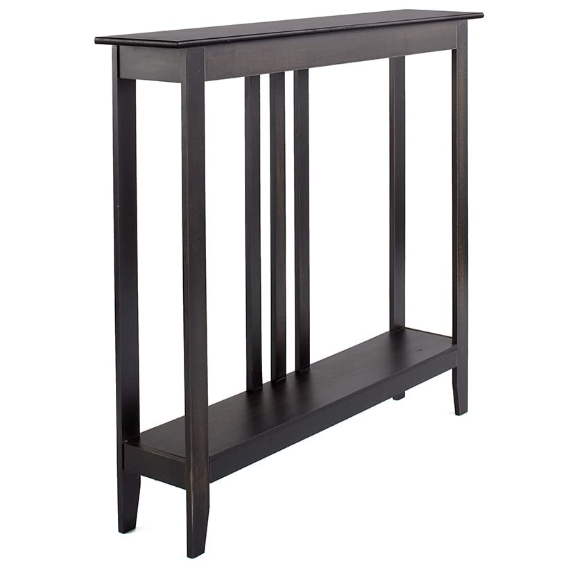 Accents Depot The Lakeside Collection Slim Entryway Home Accent or Console Table with Antique Finish, 7 Deep, Perfect for Small 