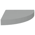 vidaXL Floating Corner Shelf, Gray, Honeycomb MDF and Metal Construction, Invisible Mounting System, Space-Saving Design - 9.8x9