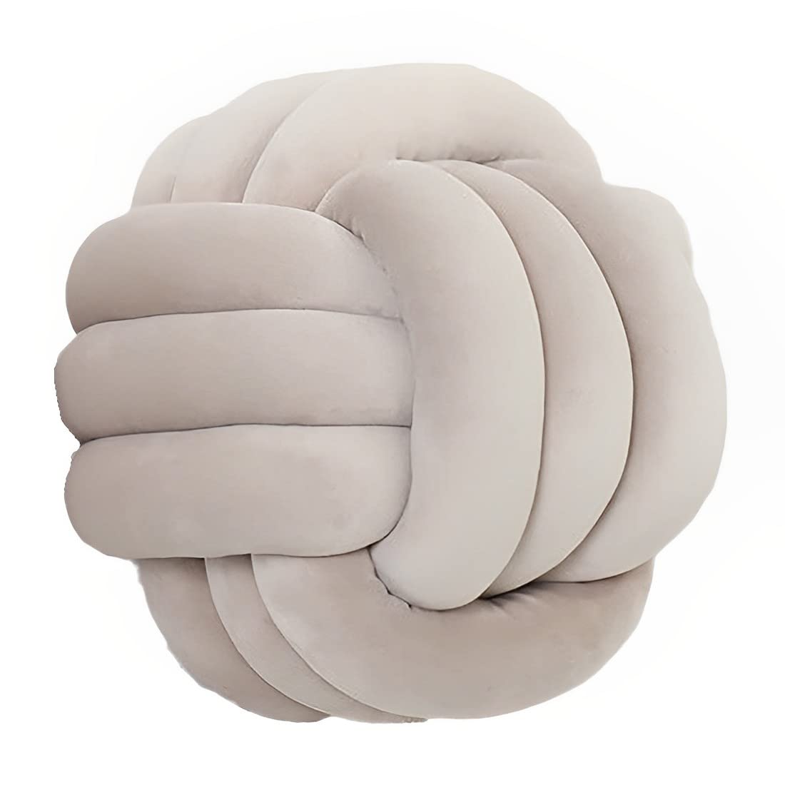 Knot Pillow Ball Round Cushion Pillows, Children Room Decoration Plush Toys Calming Stress Relief Toy (Light gray,8.5in/22cm)