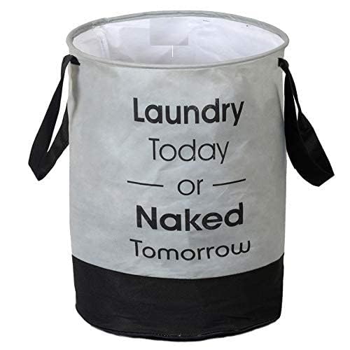 Agroha Printed Waterproof Canvas Laundry Bag, Toy Storage, Laundry Basket Organizer 45L bags (Pack of 2, Grey)