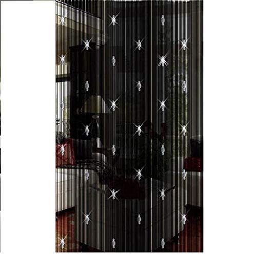 GREENWISH String Curtains Black Beads Curtains Doorway Tassel Curtain Thread Fringe Crystal Door String Curtain Beads Window Pan