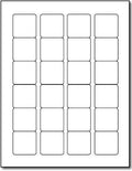 White Adhesive Sticky Labels, 1.5' Square - 24 Per Page - Matte Finish Printable With Inkjet/Laser (100 Sheets)