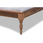 Baxton Studio Romy Vintage French Inspired Ash Wanut Finished King Size Wood Bed Frame