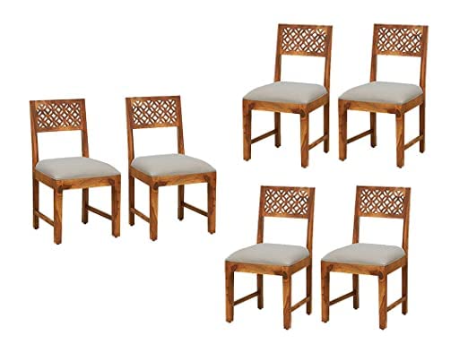 Furnire Carp Sheesham Wood Dining Chairs Set Of 6 For Dining Room Furniture || Solid Wood Chairs Set With Cushion For Living Roo