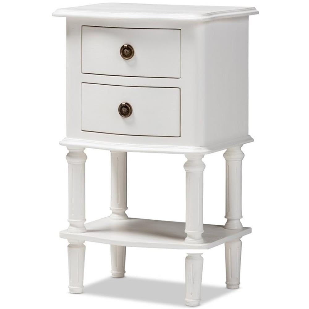 Baxton Studio Audrey Country Cottage Farmhouse 2-Drawer Nightstand