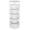 Fturepac 5 Tier Kitchen Cart With Storage Rotating Basket, Multi-Layer Rotating Vegetable Organizer With Lockable Casters, Fruit
