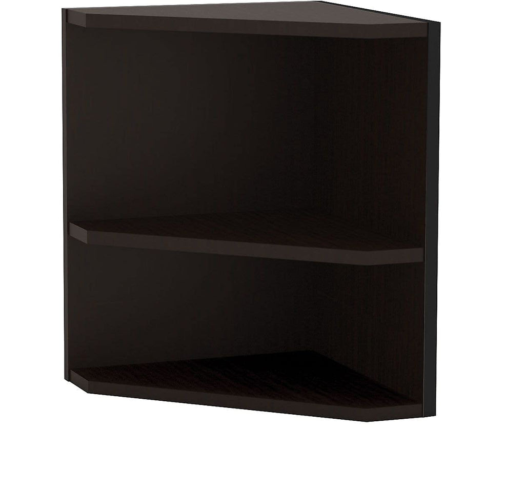 Safco Mayline Mnpoldc Medina Shelved Corner Support For Use With 63" Mnh63 And 72" Mnh72 Hutch, (Qty. 1), Mocha Laminate