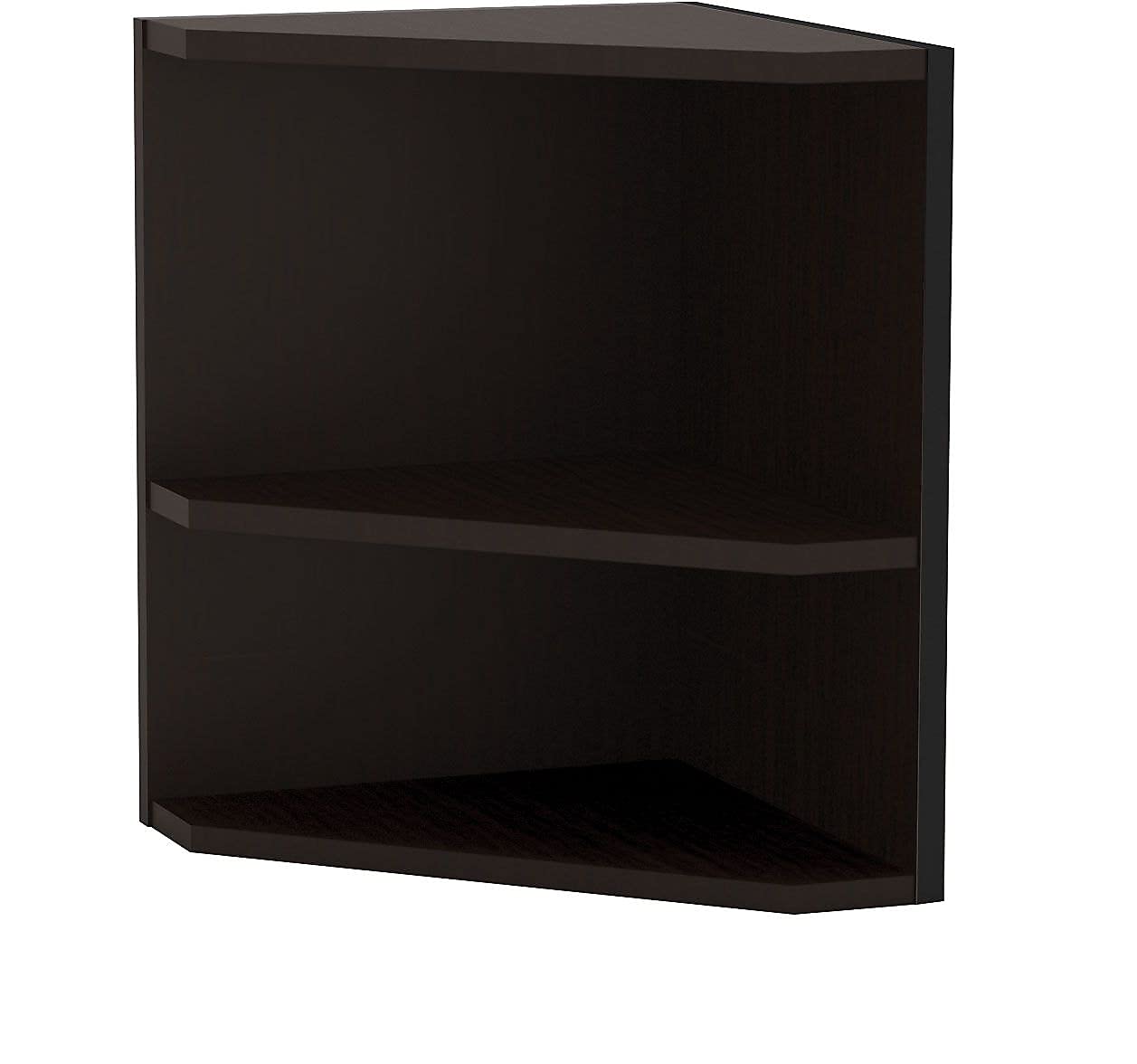 Safco Mayline Mnpoldc Medina Shelved Corner Support For Use With 63" Mnh63 And 72" Mnh72 Hutch, (Qty. 1), Mocha Laminate