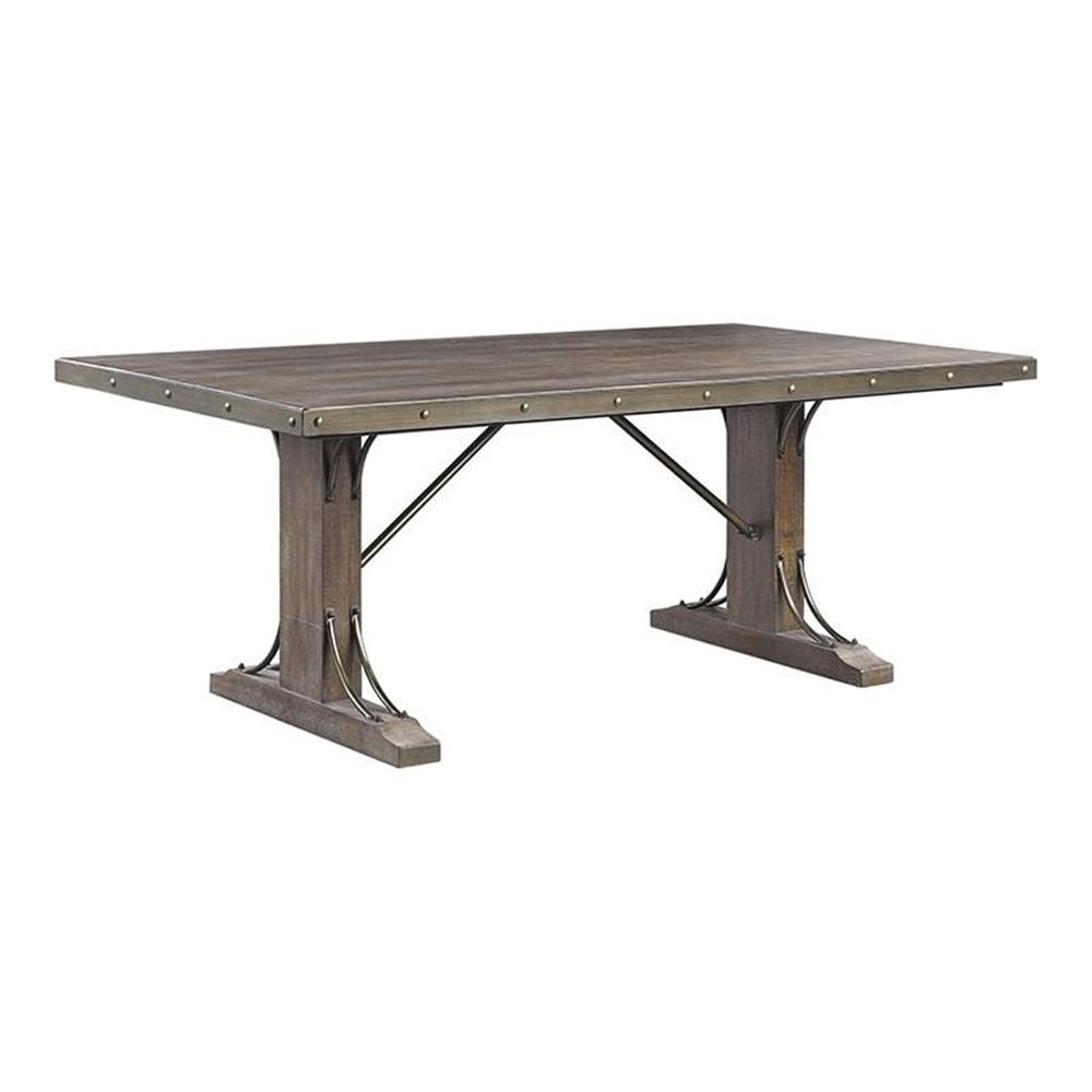 Acme Raphaela Wooden Dining Table in Weathered Cherry