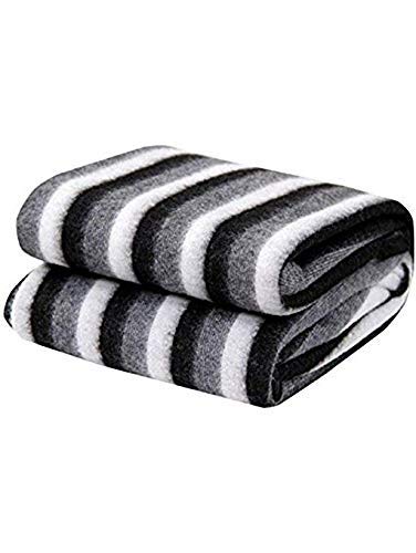 Home Stylish Soft Warm Fleece Blanket Throw Microfiber Plush Blanket (Striped Set of 1, Double)