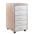 Ergode Kenner Mobile 5-Drawer Storage Mobile Cabinet, Two-Tone