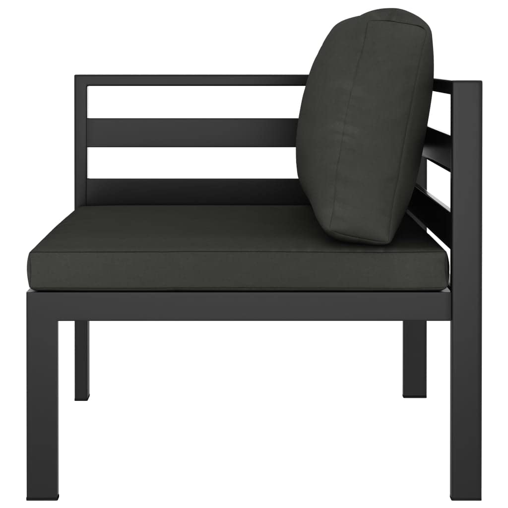 vidaXL 3-Piece Aluminum Patio Lounge Set with Cushions – Outdoor Furniture with Modular Design, Weather-Resistant Material, Comfortable Back Pillows, in Stylish Anthracite