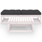 vidaXL Solid Pinewood Patio Lounge Set 3 Piece with Cushions Garden Outdoor Lawn Yard Terrace Balcony Wooden Seat Seating Sitting Chair Sofa Furniture