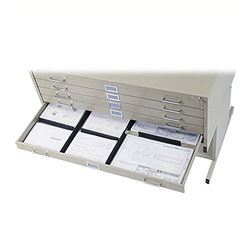 Safco Products Flat File for 42" W x 30" D Documents, 5-Drawer (Additional Options Sold Separately), White