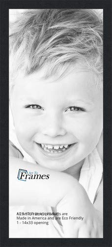 ArtToFrames 14x33 inch Black Picture Frame, 2WOMFRBW72079-14x33
