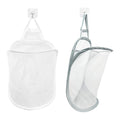 2 Pack Foldable Mesh Hanging Laundry Hamper Grey White