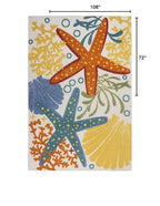 HomeRoots 100% Polypropylene 6’ x 9' Multicolor Indoor Outdoor Area Rug