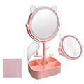 Nonebranded Vanity Mirror with Lights & Desk Mirror Lights Touch-Screen Light Control Portable High Definition Cosmetic Lighted 