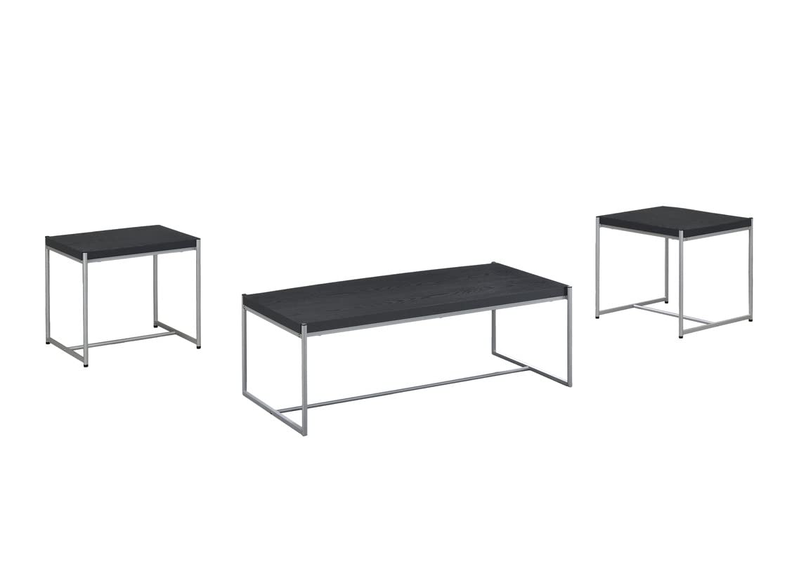 Lilola Home Lennox 3 Piece Black Coffee and End Table Set