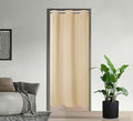 Pi Blackout Door Curtains,Thermal Insulated Room Darkening Pricacy Doorway Curtain Window Treatment,Room Divider Curtain Closet Curtain For Front Door/Sliding Door/Closet/Patio(Beige, W34Xl80)