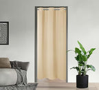 Pi Blackout Door Curtains,Thermal Insulated Room Darkening Pricacy Doorway Curtain Window Treatment,Room Divider Curtain Closet Curtain For Front Door/Sliding Door/Closet/Patio(Beige, W34Xl80)