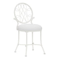Hillsdale OMalley Metal Vanity Stool for Makeup Room or Bathroom, White