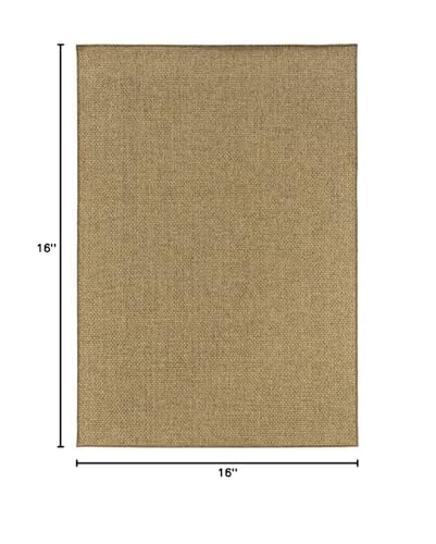 HomeRoots Polypropylene 5’x8’ Solid Tan Indoor Outdoor Area Rug