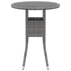 vidaXL - Patio Dining Set 3 Piece/Poly Rattan Conversation Set/Tempered Glass Table and Cushioned Chairs/Ergonomic Design for Garden, Patio, Deck/Lounging Furniture - Gray