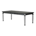 Acme Varian II Rectangular Wooden Top Dining Table in Black and Silver