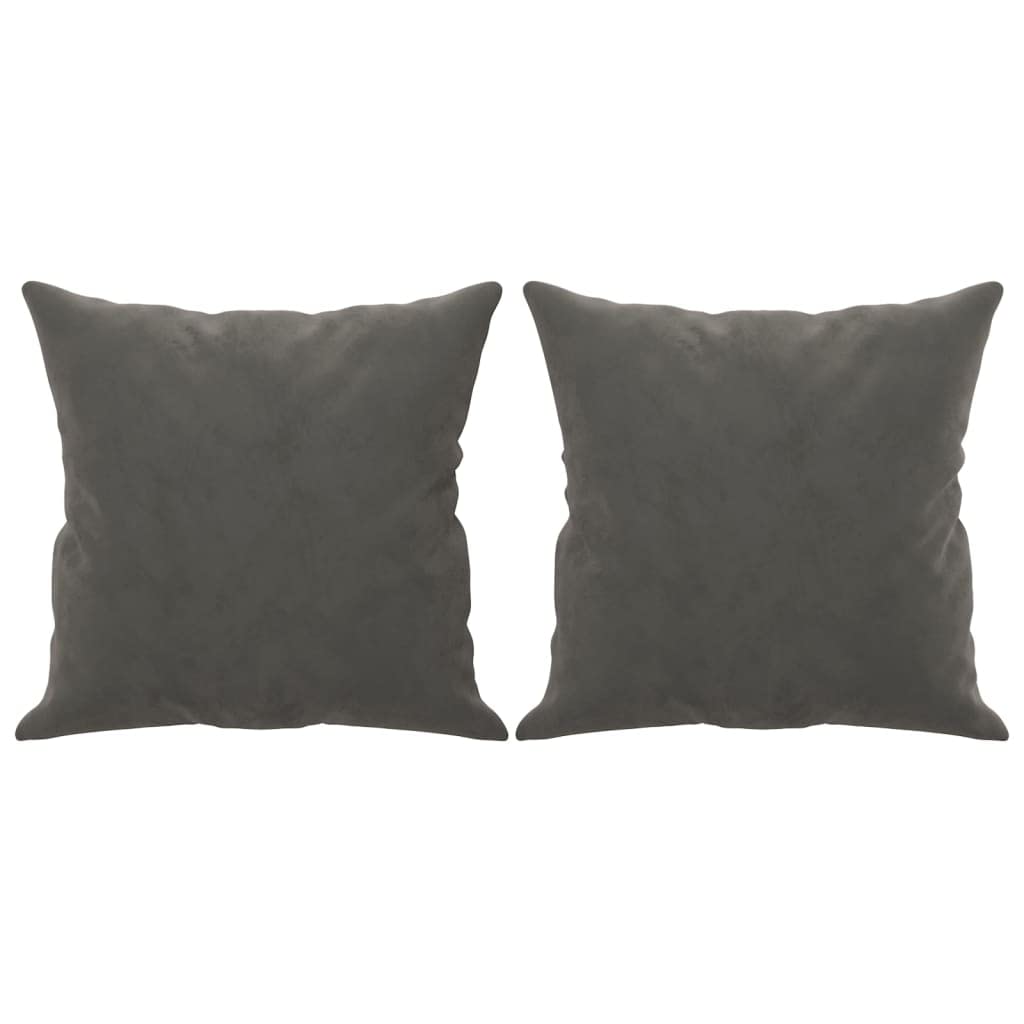 Vidaxl Set Of 2 Dark Gray Velvet Throw Pillows 15.7X15.7 With Pp Cotton Inserts  Square Decorative Cushions For Home Deco