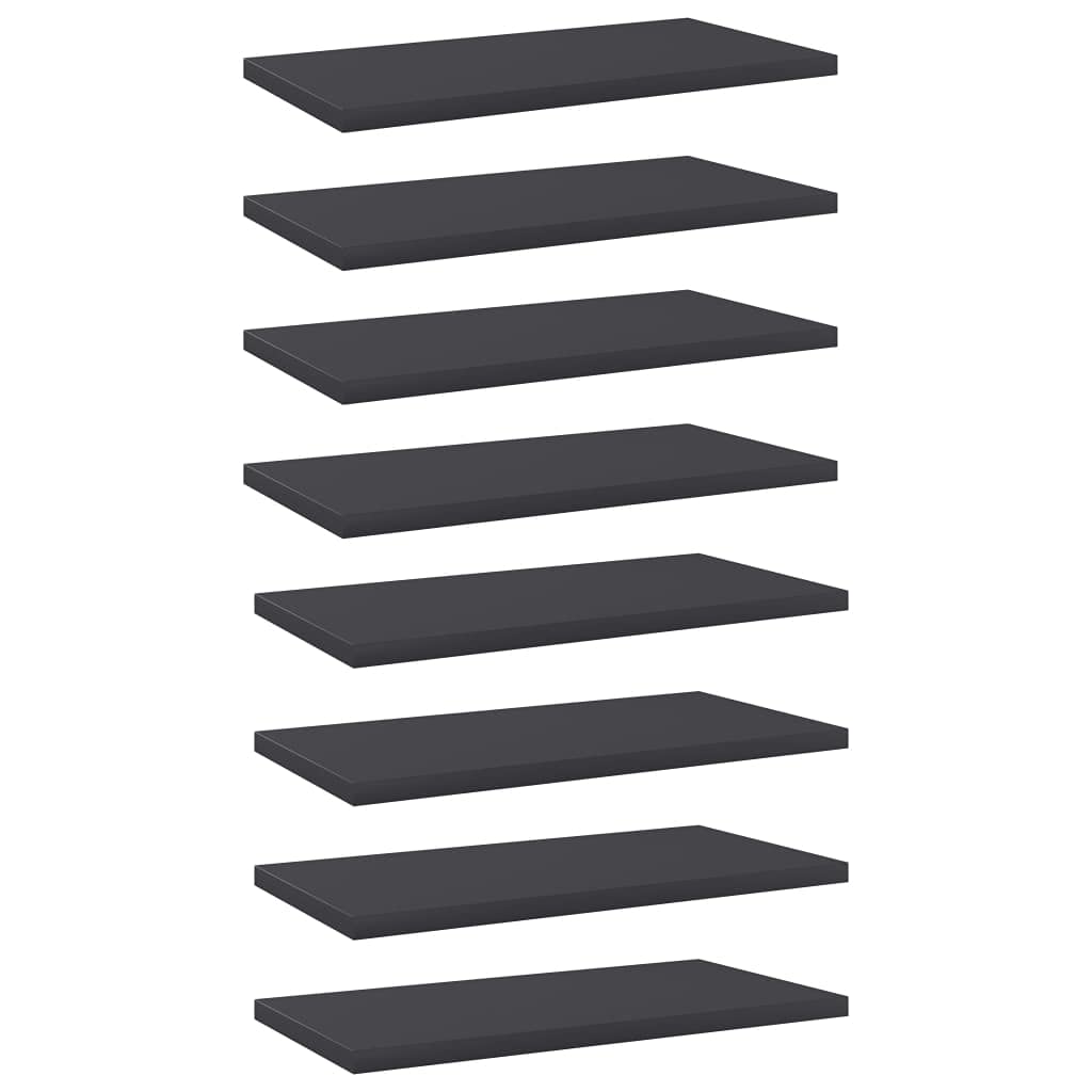 Vidaxl Bookshelf Boards 8 Pcs Gray 15.7''X7.9''X0.6'' Engineered Wood