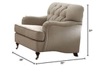 Acme Alianza Button Tufted Arm Chair Beige Fabric AC-52582