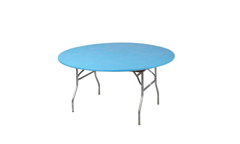 Kwik-Covers 60' Round Fitted Plastic Table Covers, Bundle Of 5 (Light Blue)